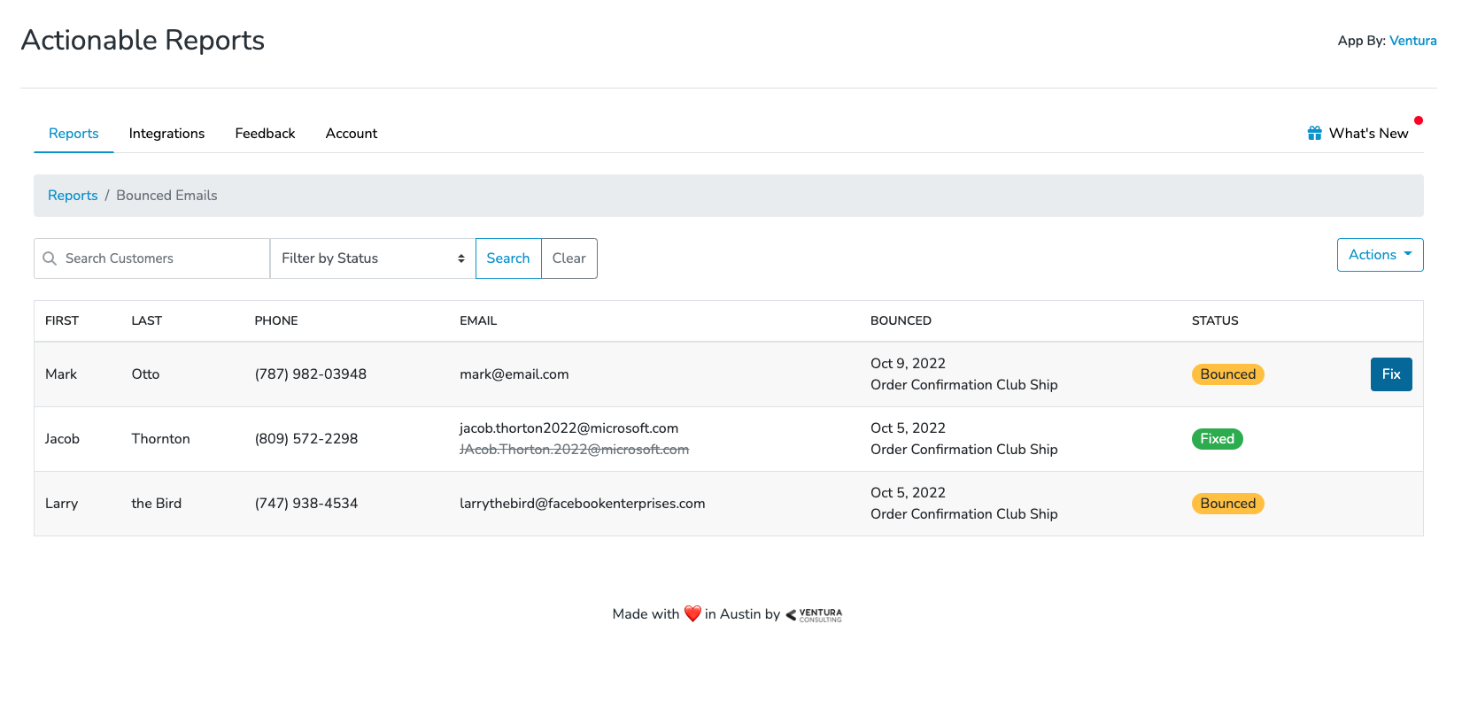 Bounced Emails Report - Actionable Reports for Commerce7